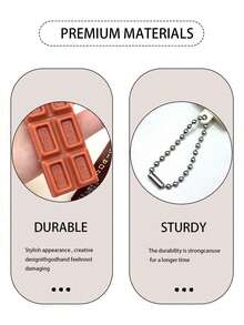 1pc Chocolate Keychain, Keychain, Keychain Accessories, Funny Keychain, Suitable For Office Desk, Stress Relief - Multicolor - View 7