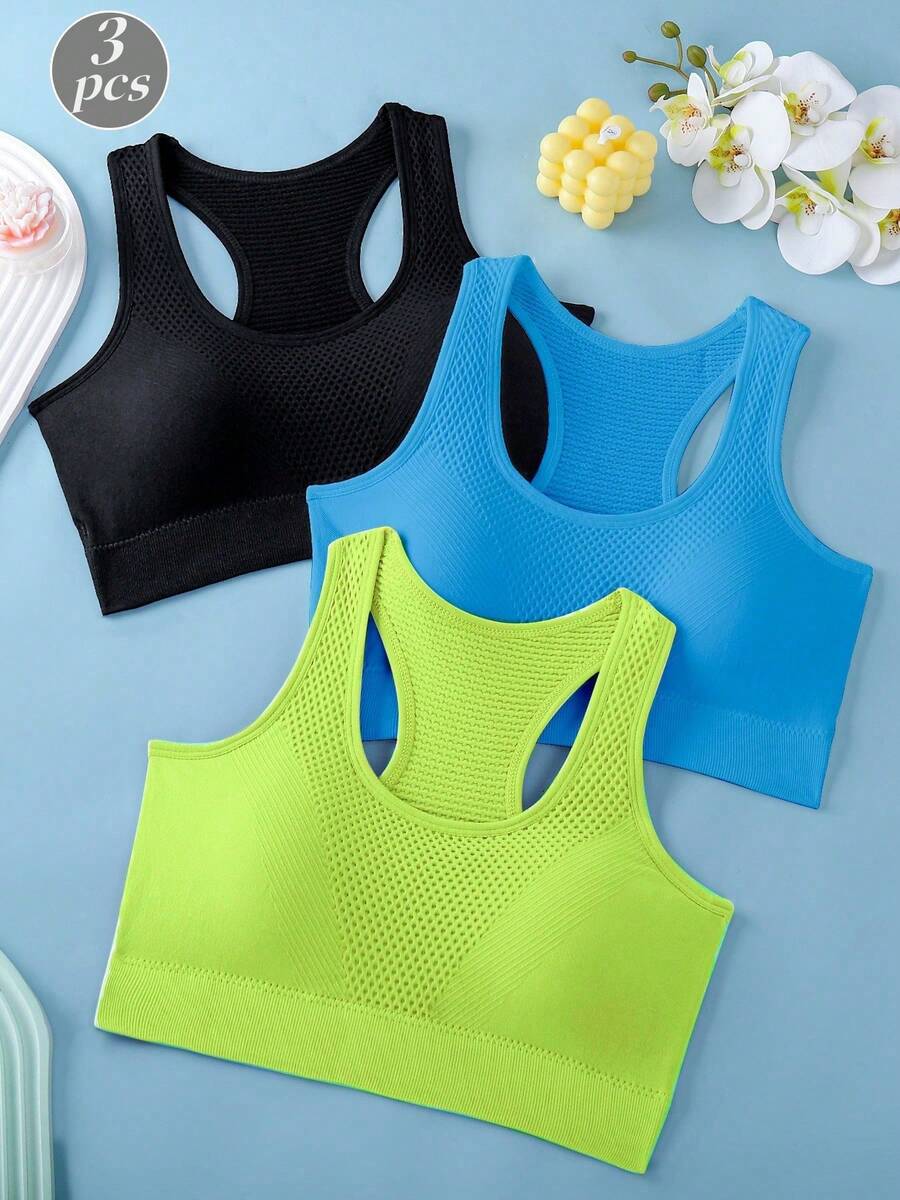 Conjunto de 3 piezas Sujetadores deportivos para mujeres para yoga ...