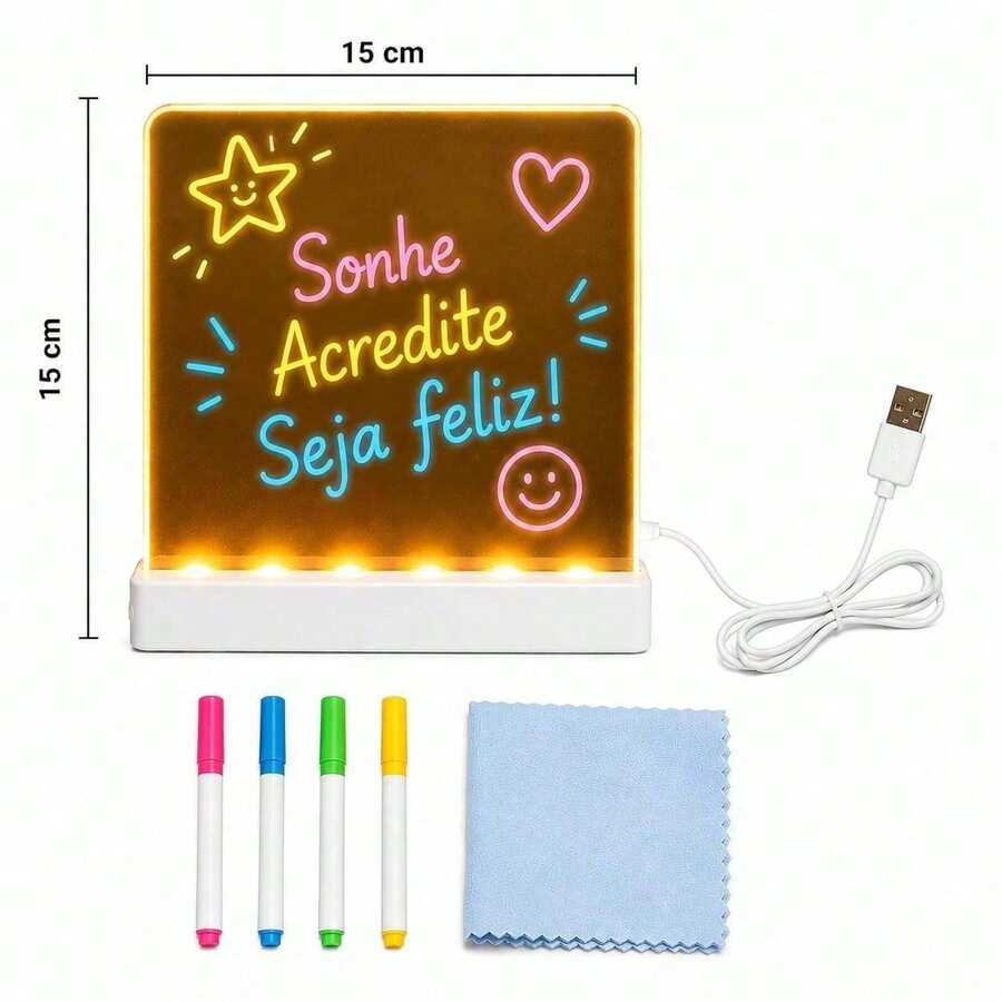 Luminária Led Escrever De Caneta Lousa Quadro Mesa Anotações - NR2026 15*15 - Visão 1