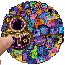 50入卡通霓虹太空人貼紙，趣味太空美學貼紙包，行星貼紙，剪貼簿貼紙，手帳貼紙，大容量乙烯基防水貼紙，適用於水壺、電腦、筆電、手機、行李箱、筆記本、冰箱 - 4 - 查看 6