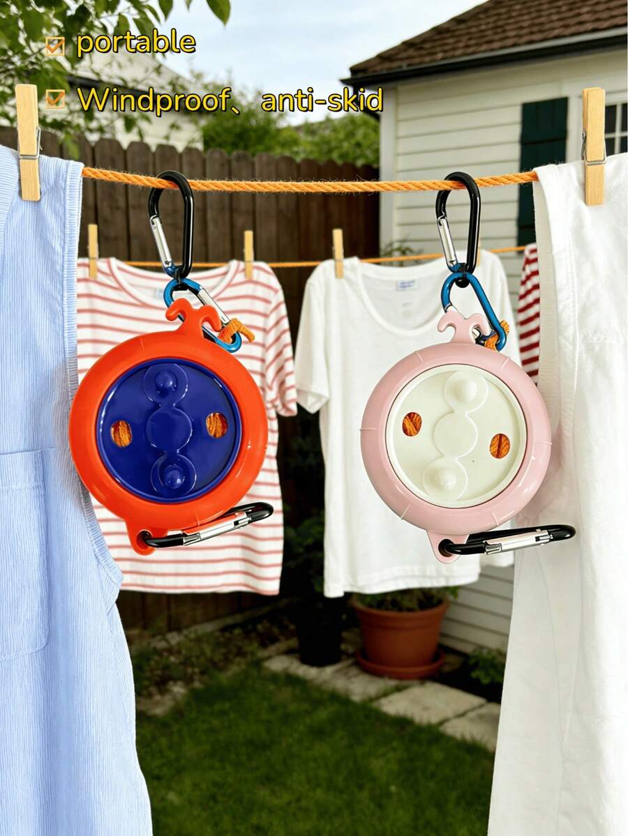 1pc Portable Clothesline - Lightweight & Compact, Suitable For Camping And Outdoor Activities Or Indoor Use - Easy To Set Up And Use, Ultra-Portable, Retractable, Invisible Clothesline, Perfect For Drying Clothes And Towels Anywhere, Random
