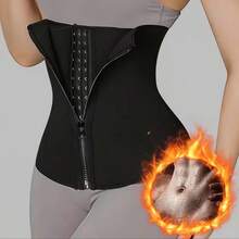 1pc Women's Black Double Layer High Compression Shapewear, Waist Trainer, Abdominal Control Body Shaper - Multicolor - View 5