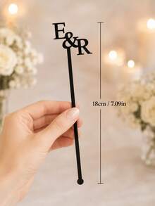 Custom Name Stir Sticks Wedding Supplies | Personalized Acrylic Stir Sticks | Single Letter Stir Sticks Wedding Party - Multicolor - View 8
