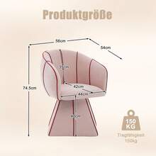 Pink Chenille Armchair - Ergonomic Design - Ideal For Living Room Or Bedroom - 粉色 - 查看 7