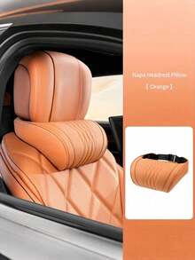 Luxury Car Neck Pillow, Nappa Headrest, Seat Cushion, Neck Support Pillow, Car Seat Pad, Comfortable And Breathable, Lumbar And Neck Support, Exquisite Embroidery, All-Season Use, Car Interior Decoration Accessory - A - View 5