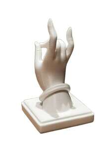 Buddha Hand Shaped Incense Holder, Minimalist White Aromatherapy Stand, Zen Decor Craft For Living Room And Tea Room - 1PC - View 4