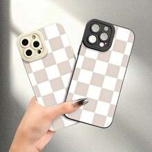 Phone Case: Full Screen Grid White Black Angel Eye Phone Case Protective Case Suitable For IPhone 11 12 13 14 15 16 Pro Max Plus X Xr Xs Xsmax 7 8 Plus Models With Precise Hole Position Shock-Absorbing Soft Shell Protection - 黑色 - 查看 3
