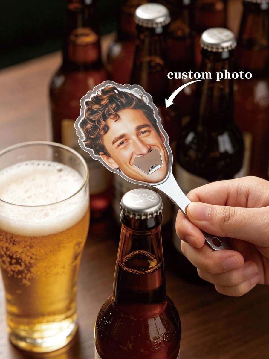 Custom Bottle Opener With Photo Personalized Bottle Opener Pictures,Faces, Pet Photos For Father'S Day, Weddings, Birthdays, Parties, Anniversaries And Other Celebrations