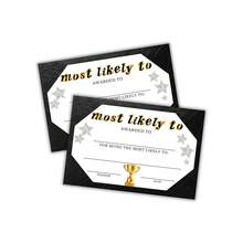 Most Likely To Certificate 30pk 6x9" Fill Out End Of Year Awards Superlative Bulk Pack For Teachers Students In Classrooms Minimalist P - Black - View 1
