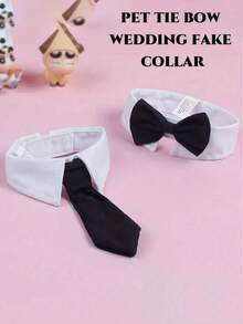 1pc Pet Bowknot/Bowknot, Adjustable Collar, Universal For Cats And Dogs, Cat Accessories, Dog Bowknot, Cat Collar, Dog Bowknot - Multicolor - View 1