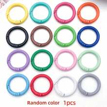 10/30/50pcs Metal Spring O-Ring Round Carabiner Key Ring Candy Color Quick Release Clip DIY Accessories For Keychain, Bag, Handbag - Multicolor - View 29