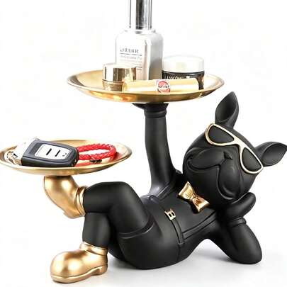 Ins Style French Bulldog Decor For Entryway, Living Room, Home Decor, Luxury Shoe Cabinet, Key Holder, Ornament, Storage Tray For Living Room, Study, Bedroom, TV Stand