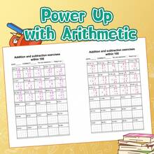 Math, Addition & Subtraction Practice Pages, Calculation Within 100, Mental Math, Number Writing, Counting, Greater Number, Letter Tracing, Missing Letters, Kindergarten Morning Work, Handwriting, Focus & Concentration - Wookbook - View 6