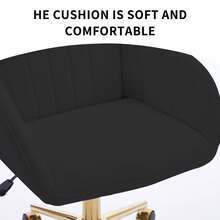 Adjustable Office Chair - Adjustable Black Velvet - Black - View 8