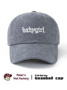 1pc Unisex Babygril Embroidered Corduroy Baseball Cap, Fashionable Sports Duck Bill Hat, Sun Protection Breathable Outdoor Hat, Adjustable Hat Circumference, Suitable For Outdoor Sports, Camping, Climbing, Fishing - A - View 15