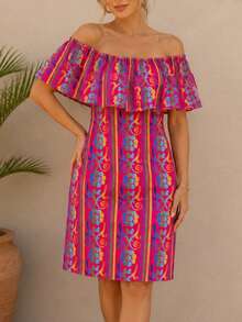 Women Short Dresses - Hot Pink - View 9