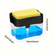 1pc Dish Soap Dispenser With Soap And Cleaning Pad - Compact Kitchen Cleaning Tool, Easy To Clean Design, Efficient Cleaning, Suitable For Home Cooks, Durable Plastic, No Extra Items Needed, Dishwasher Accessory, Modern Kitchen Supplies - A - View 11