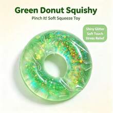 Glitter Donut Squishy Stress Toy,Clear Sparkle Donut Squeeze Fidget,Squishy,Squishies,Squishy Toys,Toys,Crunchy Squishy,Squishes, Squish,Toys For Toddler ,Halloween Decor,Halloween,Squishy's - Multicolor - View 5