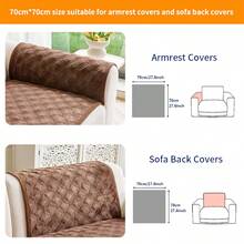 SANMOSPIN 1PC Solid Color Plush Sofa Cover - Modern Non-Slip Warm Sofa Protector, Same Color Trim Sofa Cushion, Suitable For 1-4 Seater Sofas - Machine Washable Polyester Home Decor - Coffee Brown - View 14