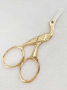 Vintage Stork Embroidery Scissors, 3.5 Inch, Golden - Gold - View 2