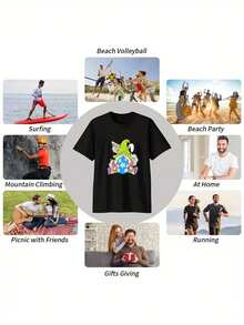 Men T-Shirts - 黑色 - 查看 5