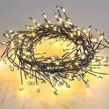 Battery Operated 8 Modes Warm White LED Fairy String Lights, Twinkle Adjustable Lighting Lamp, Indoor Christmas Tree Bedroom Wedding Party Decor Light, No Battery Included - Dark Green - View 3