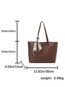Minimalist Versatile Large Capacity Shoulder Bag Casual Shopping Bag - Mocha Brown - View 6
