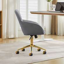 Adjustable Office Chair - Adjustable Grey Velvet - Grey - View 1