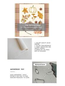 1pc Frameless Rustic Fall Plaid Pumpkin Harvest Wall Art Dorm Gift - Multi-color - View 11