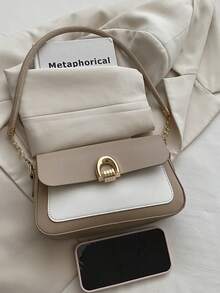 Fashion Lock 2026 Solid Color Lock Design Luxury Casual Large Capacity Minimalist Crossbody Shoulder Small Square Women's Bag - Multicolor - View 3