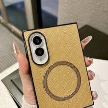 Magnetic Foldable Screen Protector Minimalist Phone Case Compatible With Samsung FOLD8 8U - Gold + Glass Front Cover - View 3
