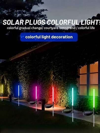 1pc Color Changing Solar Path Light Strip With Bubble Effect, Outdoor Solar Garden Light, Auto Charging, IP65 Waterproof, Suitable For Yard, Lawn, Patio And Terrace, Halloween, Christmas And Party Decoration, Ideal Gift For Family And Friends!