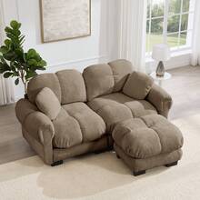 Sofa Brown Made Of Chenille For Living Room - 棕色雙人座 - 查看 5