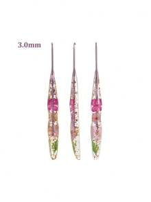 Epoxy Resin Crochet Hook Set, Transparent Handle With Aluminum Hook, Comfortable Grip, Suitable For All Yarn Thicknesses, Can Be Used For Knitting Dolls And Sweaters - Multicolor - View 13