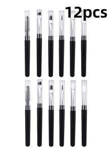 12-Piece Mini Silicone Spiral Makeup Brush Set (For Brows, Lips, And Lashes) - Features A Dual-Ended Design With Soft Bristles For Precise Application; Includes Eyeliner, Lip, And Eyebrow Brushes With A Stylish Look. - Multicolor - View 9