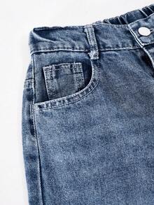 Girls' Denim Jeans, New Fashion Summer Style - Blue - View 4