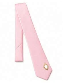 Solid Color Rhinestone Studded Handmade Tie, Minimalist Versatile Tie Suitable For Daily Wear, Suit Jacket, Shirt - Baby Pink - View 2