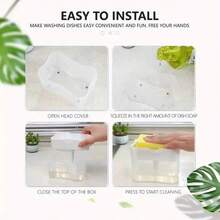 1pc Dish Soap Dispenser With Soap And Cleaning Pad - Compact Kitchen Cleaning Tool, Easy To Clean Design, Efficient Cleaning, Suitable For Home Cooks, Durable Plastic, No Extra Items Needed, Dishwasher Accessory, Modern Kitchen Supplies - A - View 12