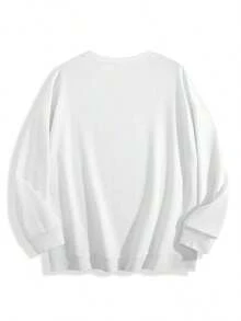 NO RISE NO START American Retro Abstract Portrait  Loose-Fit Printed Niche Sweatshirt - 白色 - 查看 3