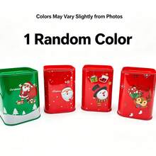 1pc Random Color Animal Shaped Coin Bank, Santa Claus Coin Bank, Multi-Functional Square Metal Savings Box, Large Capacity Decorative Colorful Coin Storage Jar, Can Be Used As Pen Holder, Home Cash Storage Box And Gift - Multicolor - View 13
