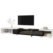 Tv Stand Black Made Of Wood For Living Room - Black and White - View 2
