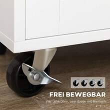 Carrito de Cocina con Encimera y Estante para Especias, Porta Toallas para Sala de Estar y Comedor 109x40x89cm - Blanco + MDF - Ver 6