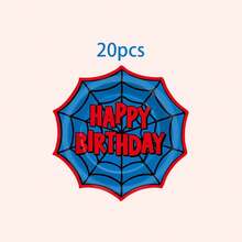10/20/40pcs Red & Blue Spider Web Wavy Edge Disposable Paper Plates, 4 Designs, 7 Inch Octagonal Spider Web Design Plates, Spider Web Theme Birthday Party Tableware, Fan Hero Theme Party Supplies - View 10