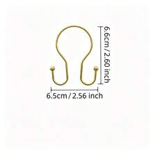 12pcs Gold Metal Shower Curtain Rings, Smooth Sliding Without Jamming, Fits Various Bathroom Shower Rods, Easy To Hang Shower Curtains, Practical Accessory To Enhance Bathroom Experience - Gold - View 3