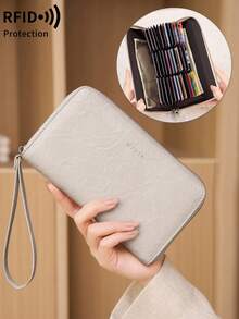 FOREVER MIYIN RFID Blocking Zip‑Around Wristlet Wallet, Accordion Multi‑Card Organizer With Wrist Strap, Passport Phone Slot, Large Capacity For Travel Daily Carry - Multicolor - View 15