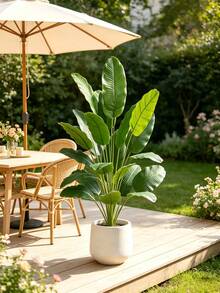 65-115cm Tropical Artificial Plants, Large Fake Banana Tree, Plastic Bird Of Paradise Plant Stems, Large Size Palm Leaves, Suitable For Home Garden Indoor Office Decoration, No Pot Included, Can Be Used For Room Decor, Wedding Decor, Autumn Decor, Home Decor, Bedroom Decor - Multicolor - View 5