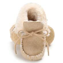 Winter 0-1 Years Old Baby Boys & Girls Warm Comfortable Solid Color Toddler Ankle Boots - Apricot - View 5