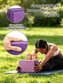 2pcs/Set Home Yoga Practice Auxiliary Bricks EVA Odorless Dance Shoulder Opening Stretching Balance Training Foam Bricks - Multicolor - View 4