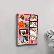 1pc Best Friend Photo Collage Custom Poster, Personalized Bestie Gift Pictures Custom Photo, Friendship Customized Wall Art, Editable Canva Template, Birthday Gift, Customizable Things, Room Decor, Optional Frame - Multicolor - View 10