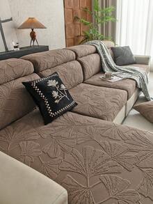 1pc Fleece Solid Color Sofa Cover, Elastic Stretch Wrap, Comfortable Minimalist INS Style, Pet-Friendly Anti-Slip Anti-Dirt, Machine Washable, All-Season Universal Sofa Cover For Living Room, Bedroom, Study, Suitable For L-Shaped 1/2/3/4 Seater Sofa - Khaki - View 4
